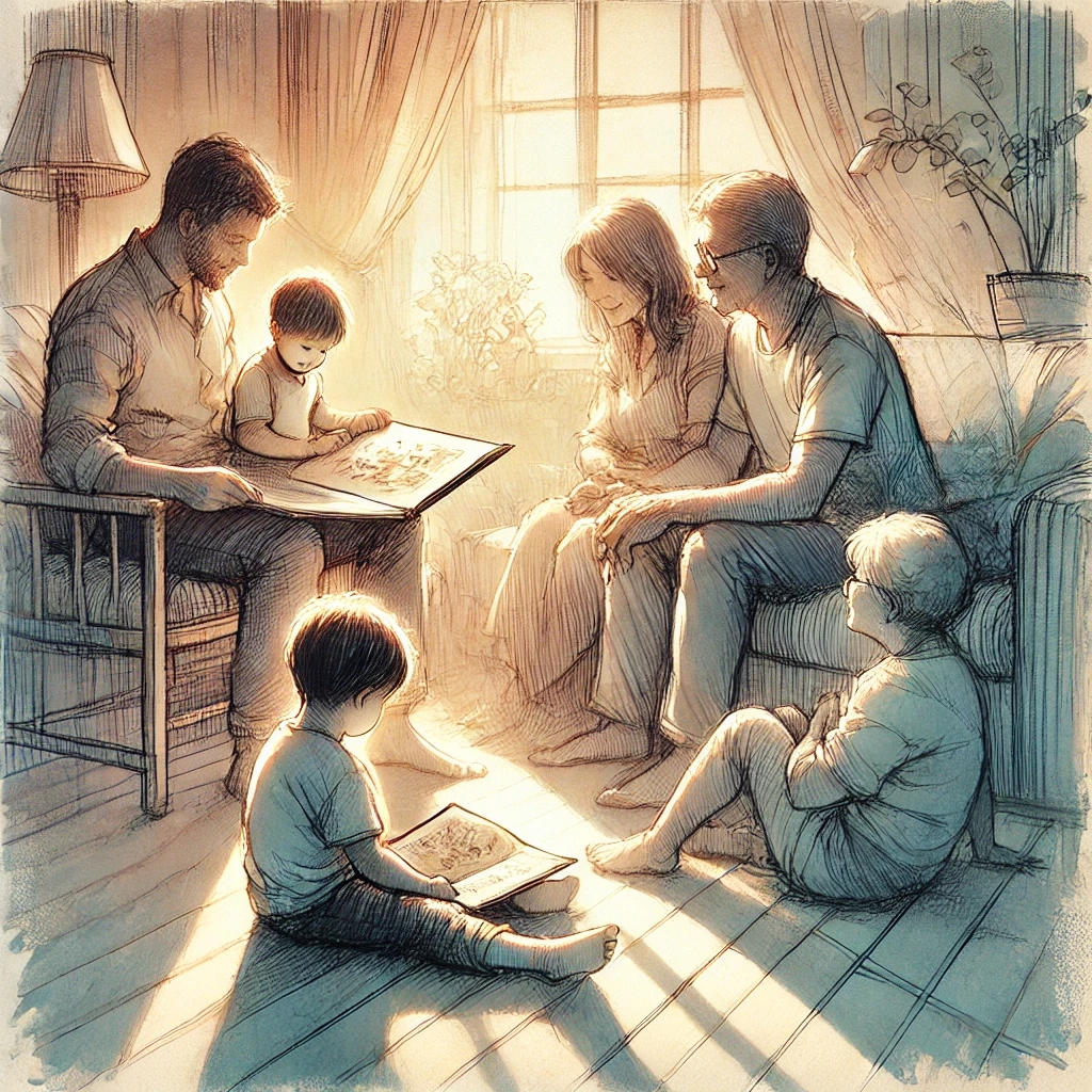 家族全体で読み聞かせる