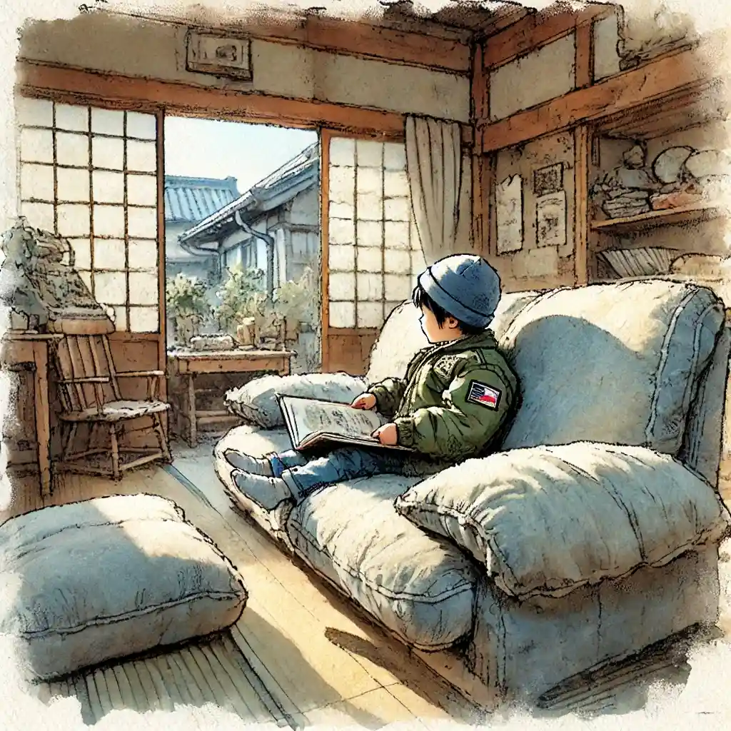 図鑑を読んでいる５歳児